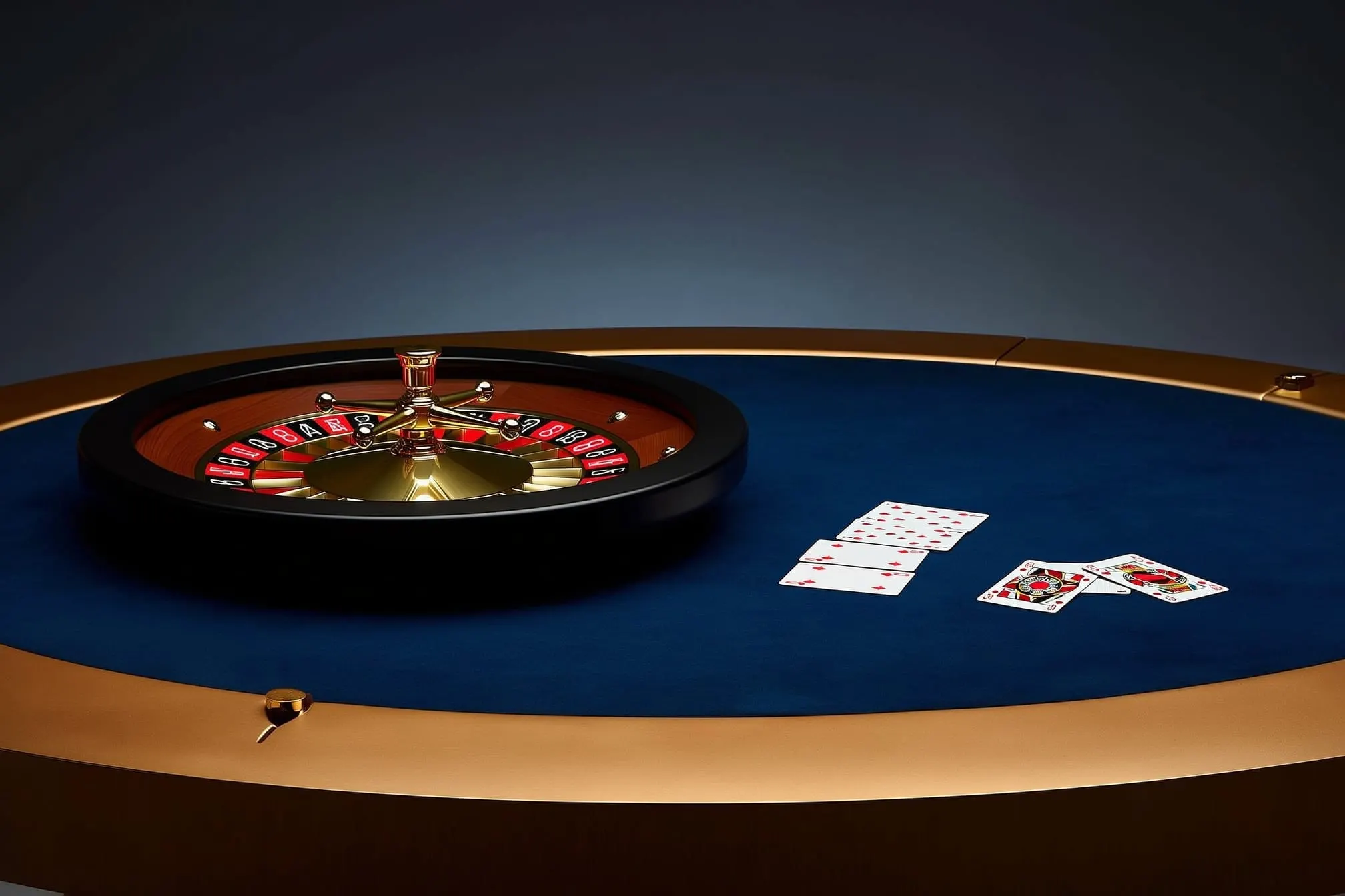 Photorealistic casino table and roulette wheel